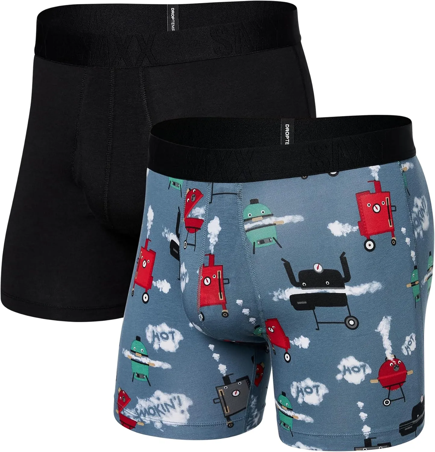 SAXX Underwear Co. Men's Underwear with Pouch Droptemp Cooling Cotton Boxer Brief Fly 2Pk