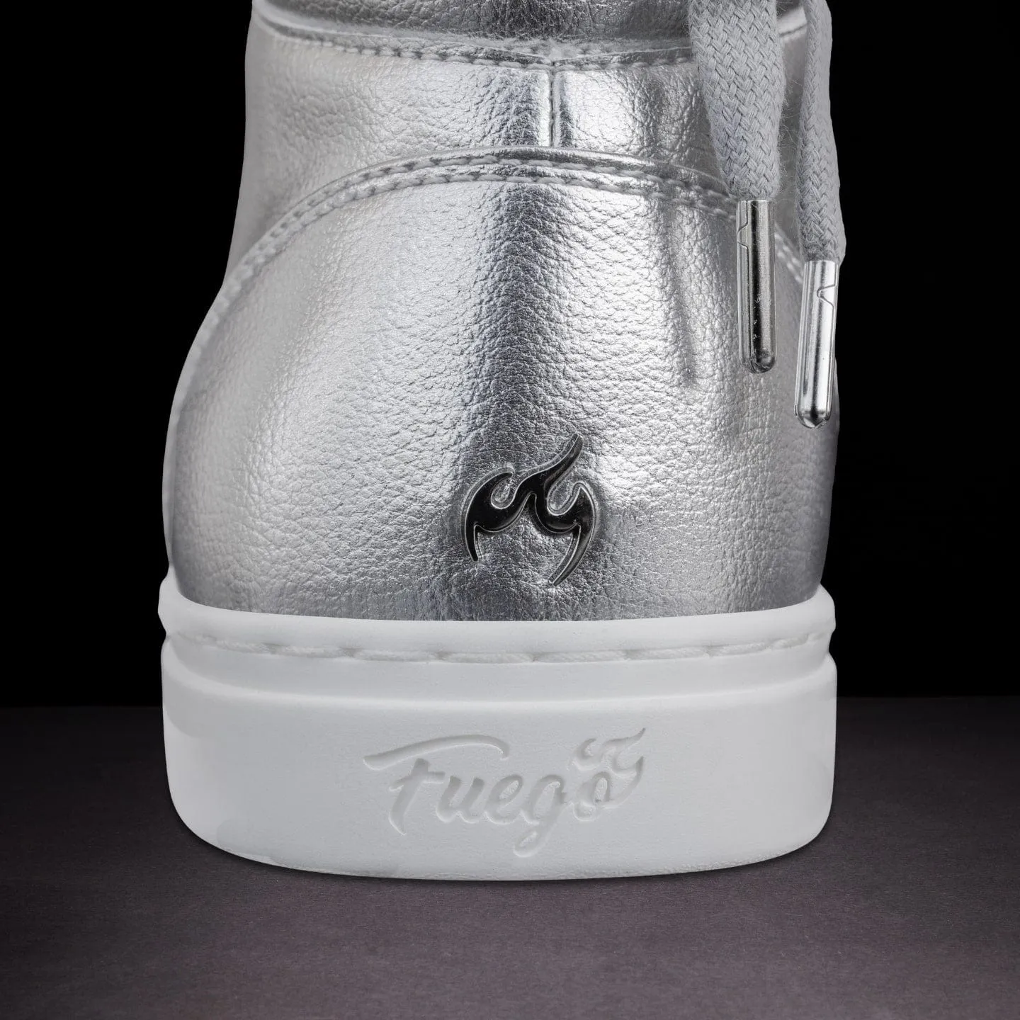 Silver High-Top Dance Sneakers – Unisex Performance Style by Fuego