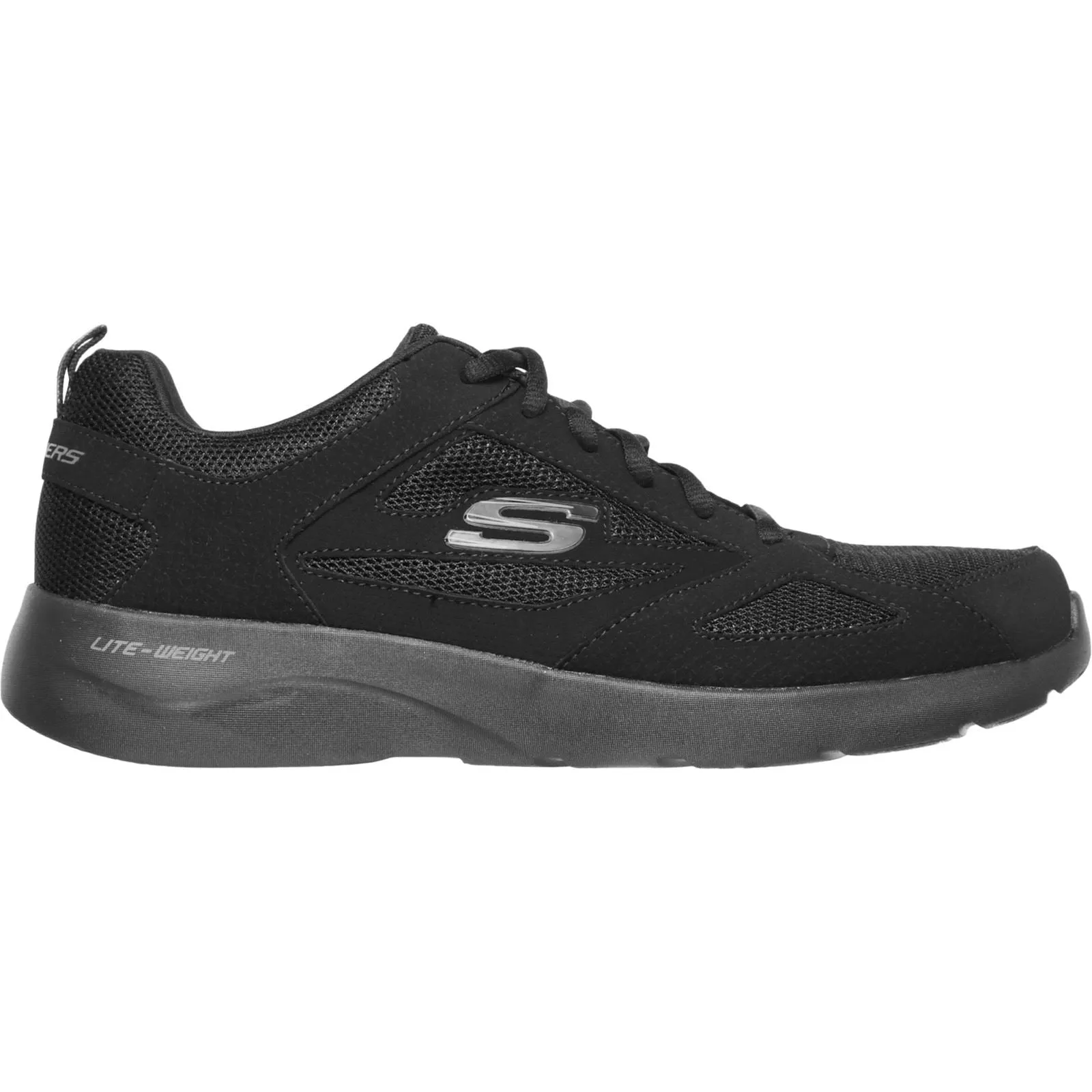 Skechers Men's Dynamight 2.0 Lace Up Memory Foam Trainer in Black