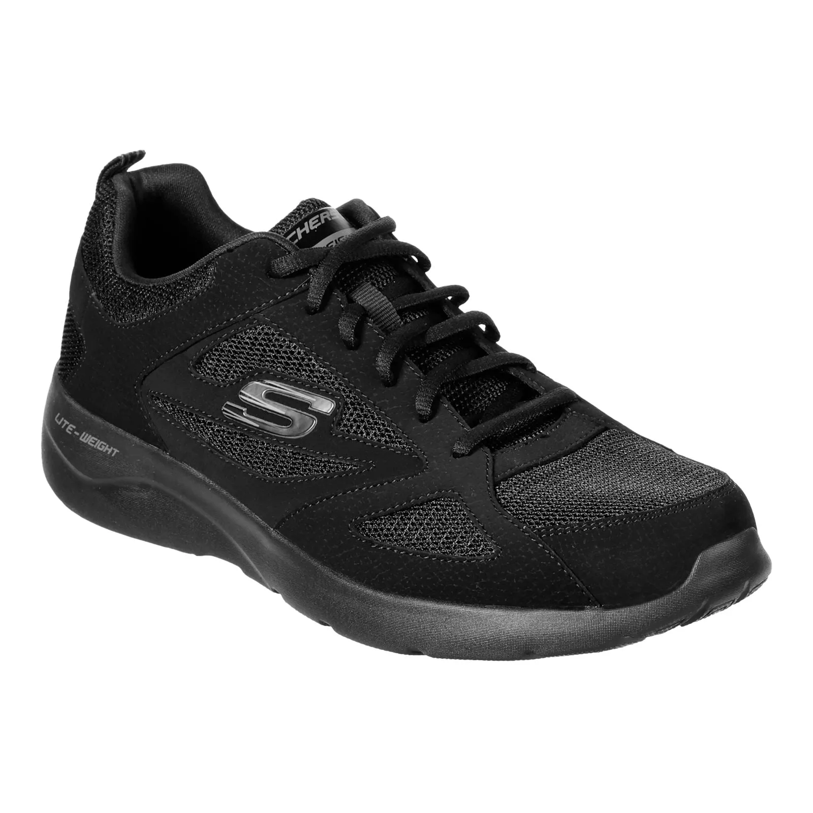 Skechers Men's Dynamight 2.0 Lace Up Memory Foam Trainer in Black