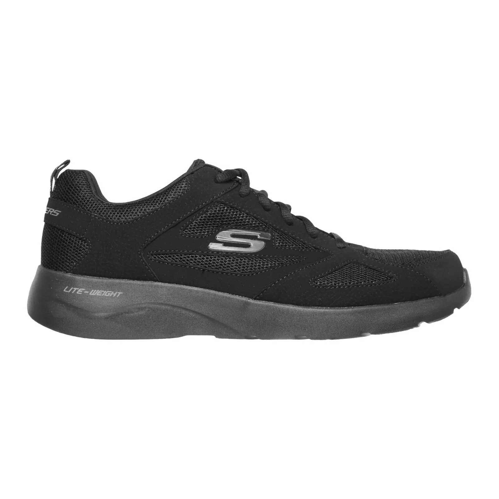 Skechers Men's Dynamight 2.0 Lace Up Memory Foam Trainer in Black
