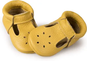 Soft Sole Infant, Baby and Toddler Shoes – Elastic T-Strap Italian Leather Baby Moccasin Shoes for Boys and Girls; Crib Shoes to Baby Walking Shoes Handcrafted in Europe