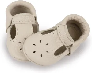 Soft Sole Infant, Baby and Toddler Shoes – Elastic T-Strap Italian Leather Baby Moccasin Shoes for Boys and Girls; Crib Shoes to Baby Walking Shoes Handcrafted in Europe