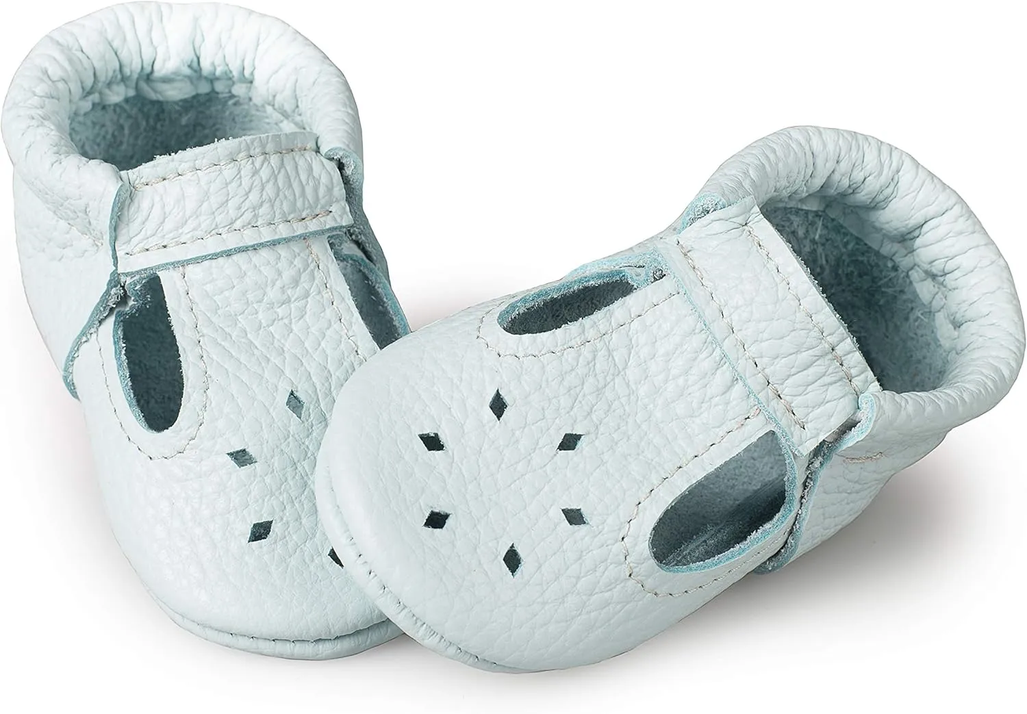 Soft Sole Infant, Baby and Toddler Shoes – Elastic T-Strap Italian Leather Baby Moccasin Shoes for Boys and Girls; Crib Shoes to Baby Walking Shoes Handcrafted in Europe