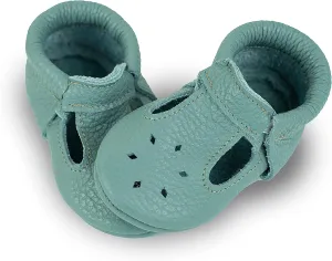 Soft Sole Infant, Baby and Toddler Shoes – Elastic T-Strap Italian Leather Baby Moccasin Shoes for Boys and Girls; Crib Shoes to Baby Walking Shoes Handcrafted in Europe