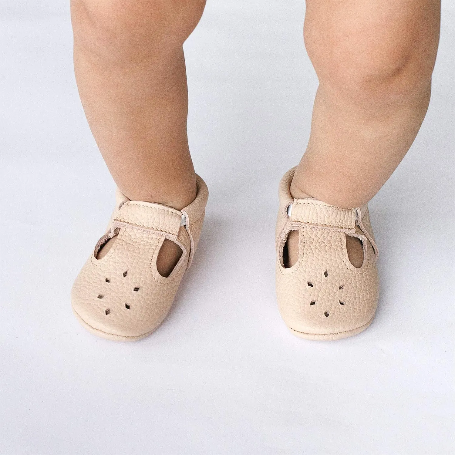 Soft Sole Infant, Baby and Toddler Shoes – Elastic T-Strap Italian Leather Baby Moccasin Shoes for Boys and Girls; Crib Shoes to Baby Walking Shoes Handcrafted in Europe
