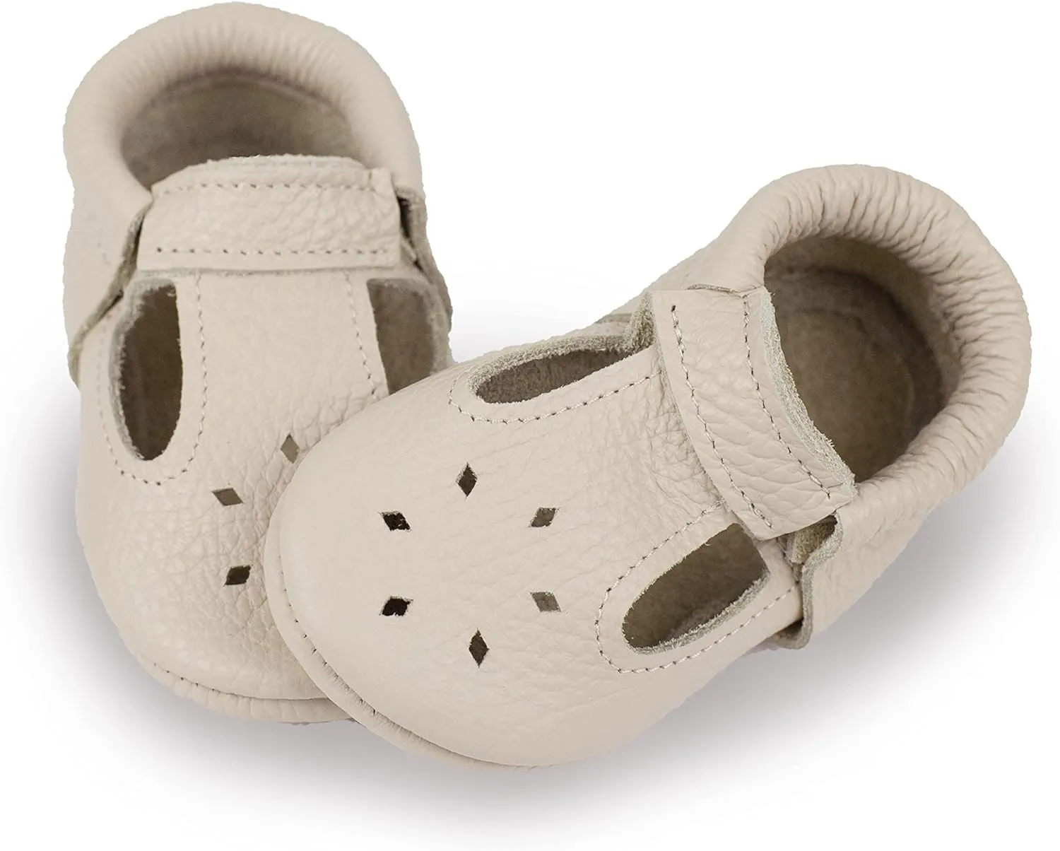 Soft Sole Infant, Baby and Toddler Shoes – Elastic T-Strap Italian Leather Baby Moccasin Shoes for Boys and Girls; Crib Shoes to Baby Walking Shoes Handcrafted in Europe