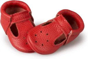 Soft Sole Infant, Baby and Toddler Shoes – Elastic T-Strap Italian Leather Baby Moccasin Shoes for Boys and Girls; Crib Shoes to Baby Walking Shoes Handcrafted in Europe