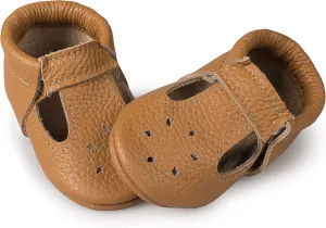 Soft Sole Infant, Baby and Toddler Shoes – Elastic T-Strap Italian Leather Baby Moccasin Shoes for Boys and Girls; Crib Shoes to Baby Walking Shoes Handcrafted in Europe