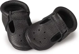 Soft Sole Infant, Baby and Toddler Shoes – Elastic T-Strap Italian Leather Baby Moccasin Shoes for Boys and Girls; Crib Shoes to Baby Walking Shoes Handcrafted in Europe
