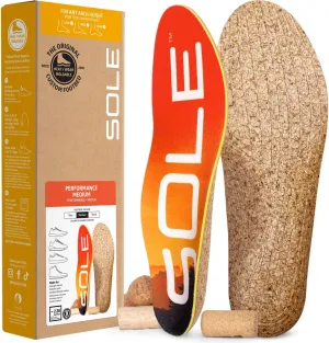 SOLE Performance Medium Plantar Fasciitis Insoles, Men & Women - Arch Support Inserts for Foot Health and Heel Pain Relief, Orthotic Shoe Inserts - Multiple Sizes