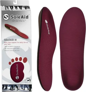 SoleAid III Performance Insole, Neutral Height Rigid Arch Support Orthotic for Overpronation, Shock Absorbing, Anti-Fatigue, All Day Comfort Shoe Insert (Women 9-9.5 / Men 7-7.5)