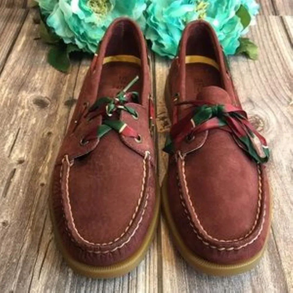 SPERRY Authentic Original A/O Burgundy Leather Boat Shoes 9M