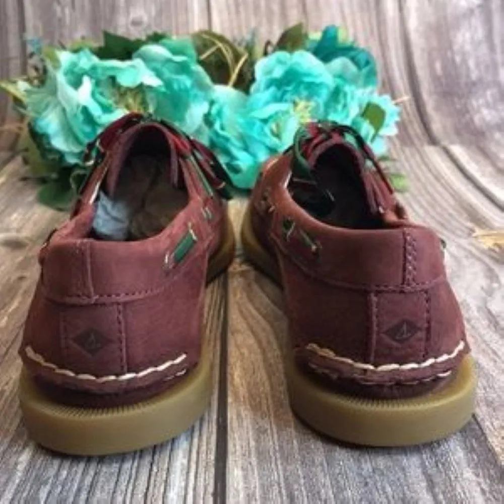 SPERRY Authentic Original A/O Burgundy Leather Boat Shoes 9M