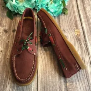 SPERRY Authentic Original A/O Burgundy Leather Boat Shoes 9M