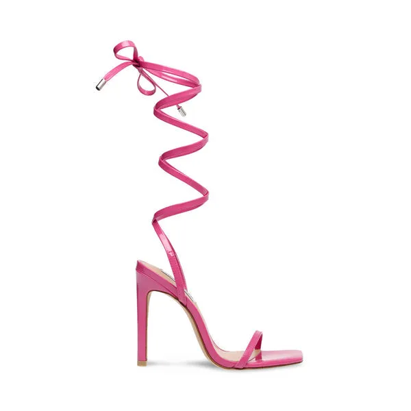 Stiletto Square Uplift Madden Strappy Pink Steve Flash sale Sandals High Heel Patent Free gift with purchase Toe