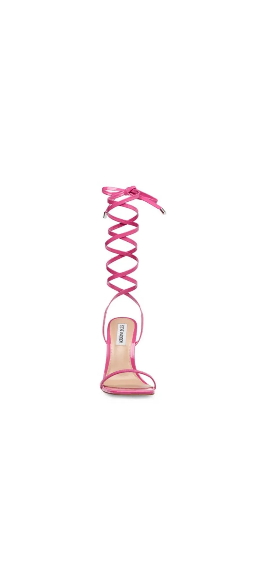 Stiletto Square Uplift Madden Strappy Pink Steve Flash sale Sandals High Heel Patent Free gift with purchase Toe