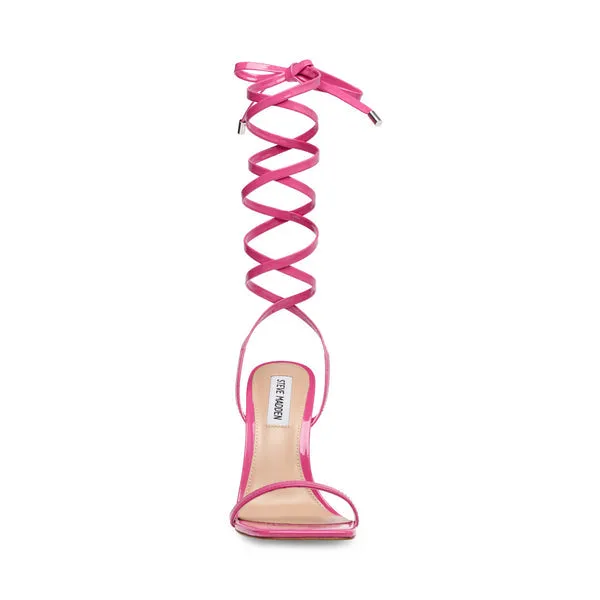 Stiletto Square Uplift Madden Strappy Pink Steve Flash sale Sandals High Heel Patent Free gift with purchase Toe