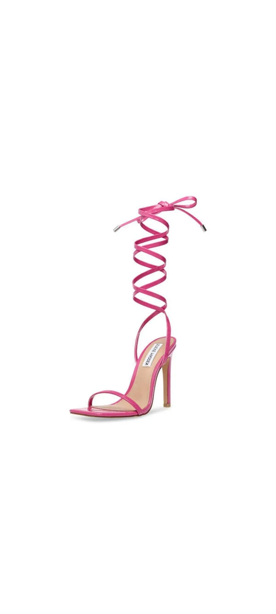 Stiletto Square Uplift Madden Strappy Pink Steve Flash sale Sandals High Heel Patent Free gift with purchase Toe
