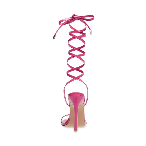 Stiletto Square Uplift Madden Strappy Pink Steve Flash sale Sandals High Heel Patent Free gift with purchase Toe