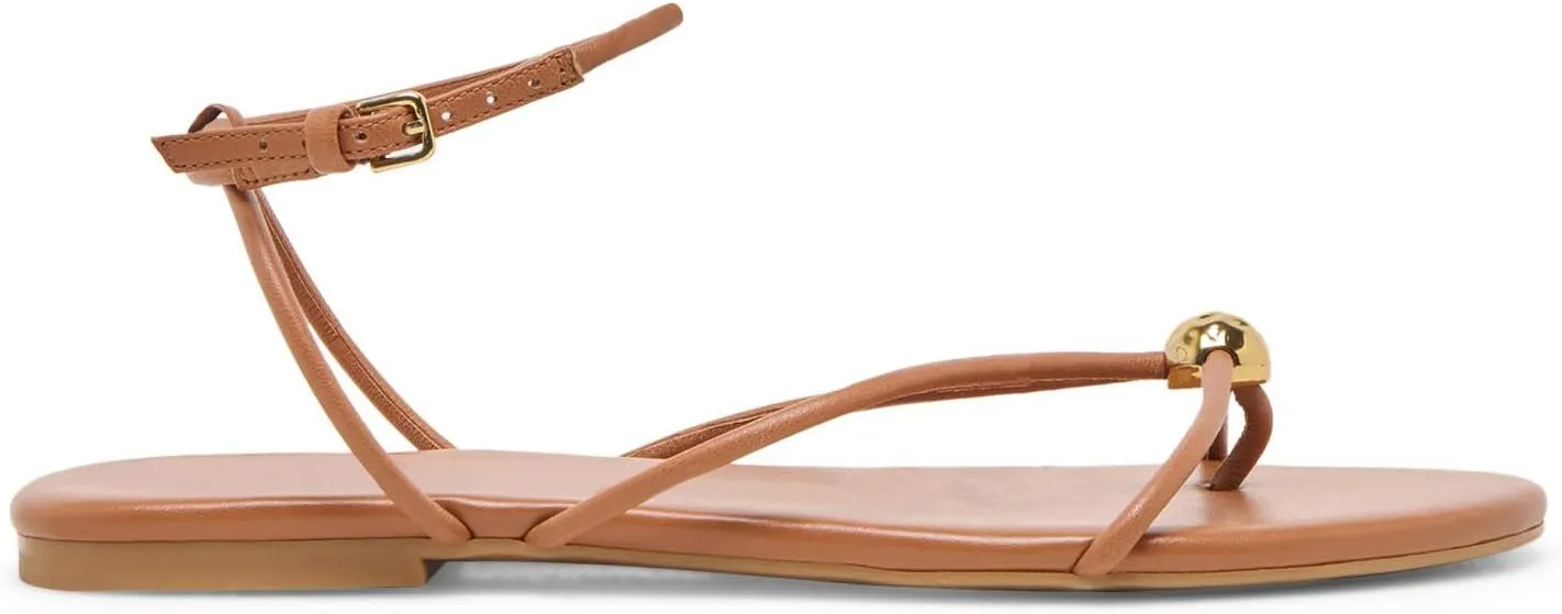 Strappy Flat Sandals for Women Comfortable Open Round Toe Sandals Dressy Beach Thong Flip Flop Slides