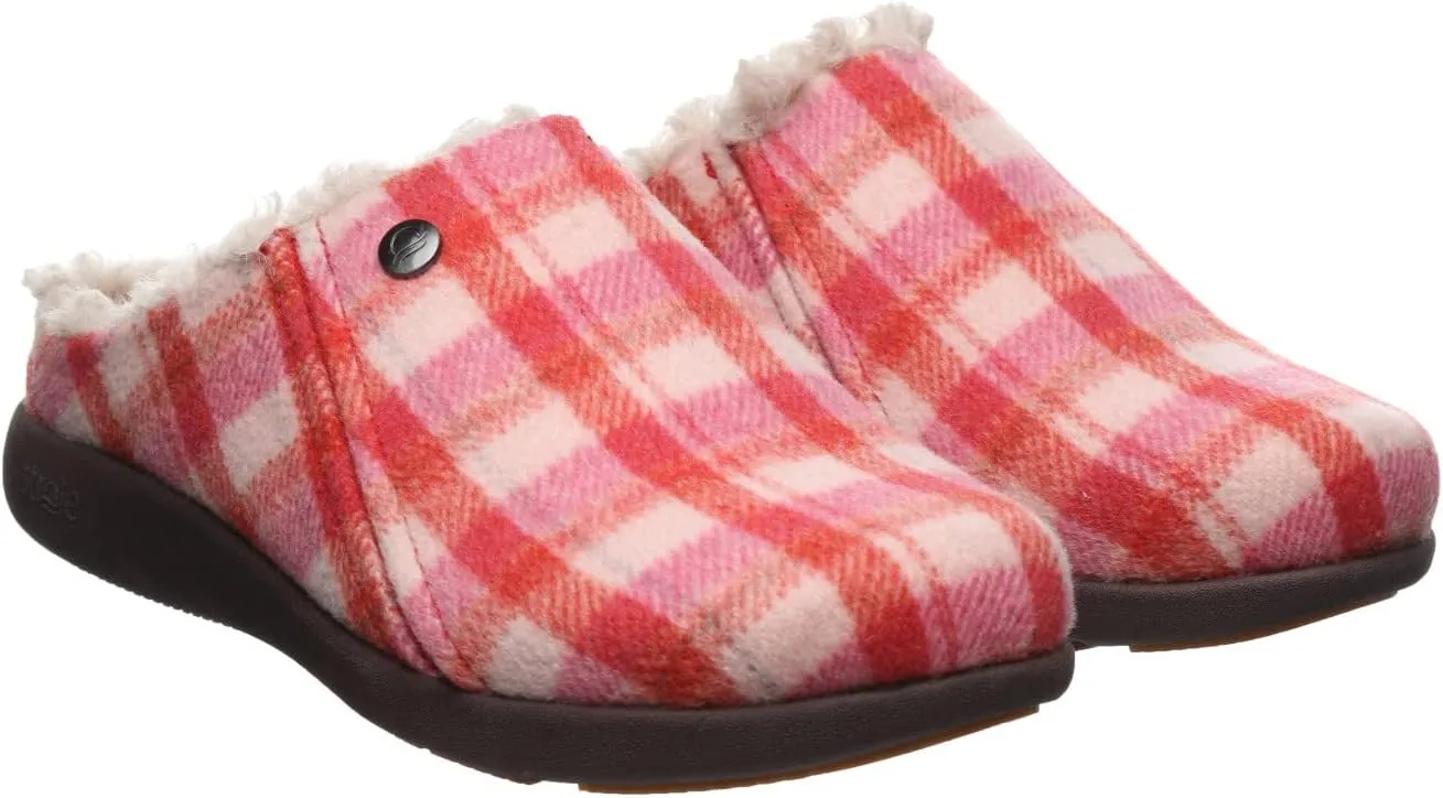 Strole Snug Tartan Women's Supportive Clog with Orthotic Arch Support