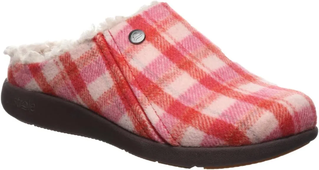 Strole Snug Tartan Women's Supportive Clog with Orthotic Arch Support