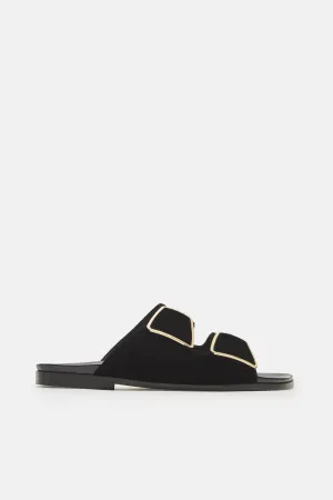 Sturlane Double Strap Sandal - Black Velvet