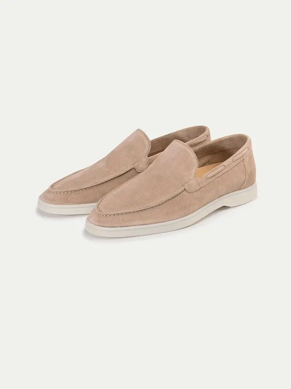 Summer Luxe: Premium Beige Suede Loafers