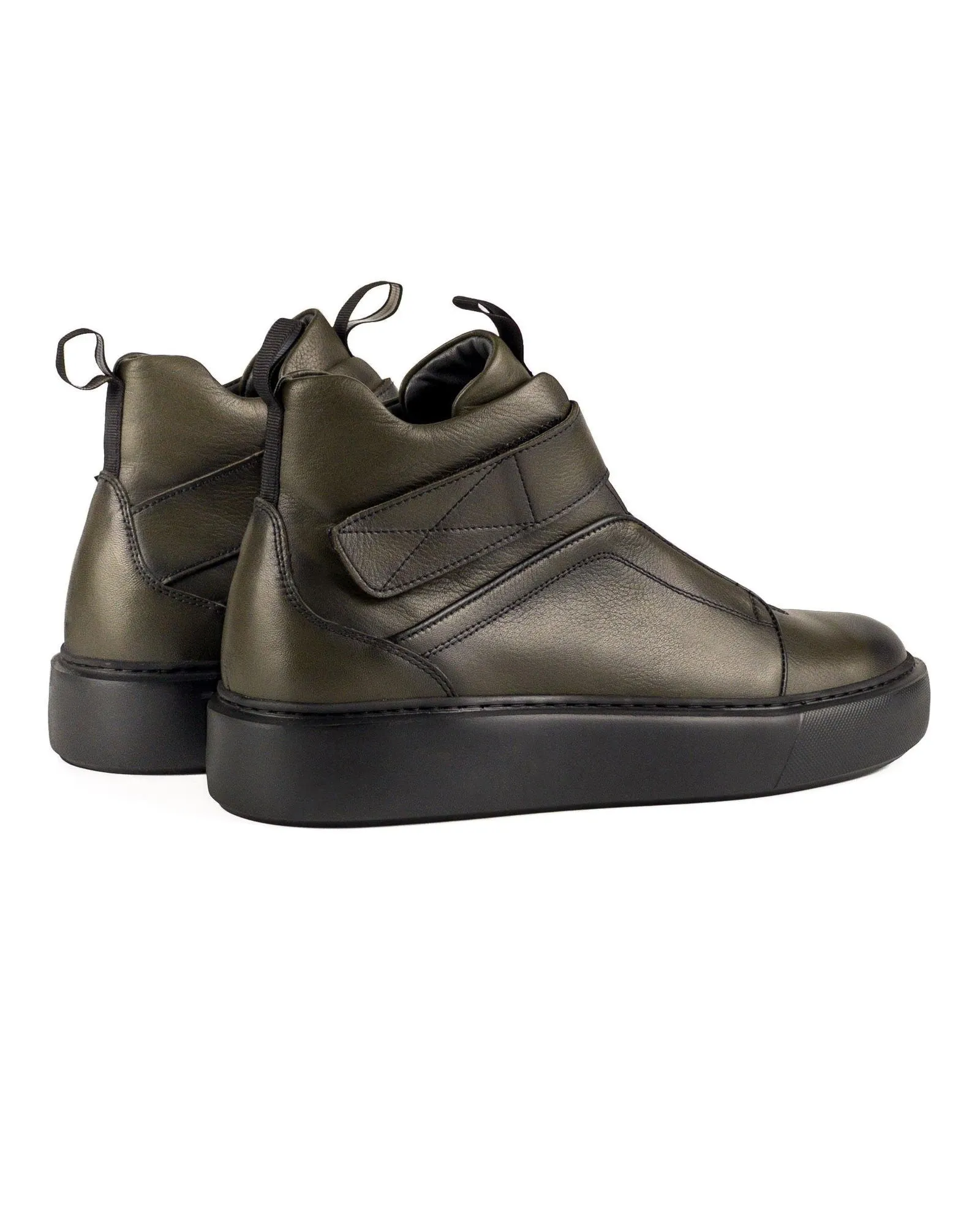 T-Uludag Dark Green Genuine Leather Men's Sports Boots Sneaker