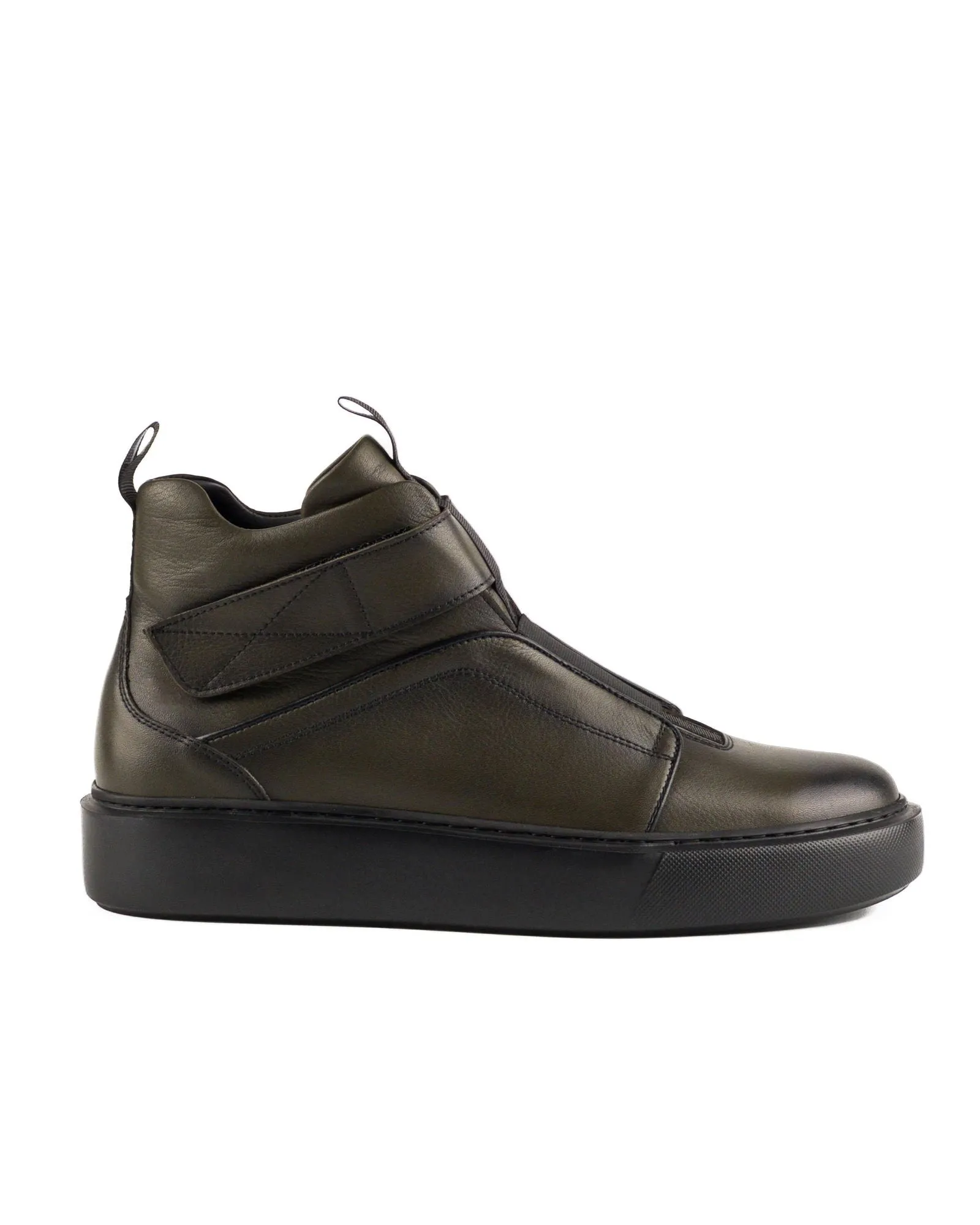 T-Uludag Dark Green Genuine Leather Men's Sports Boots Sneaker