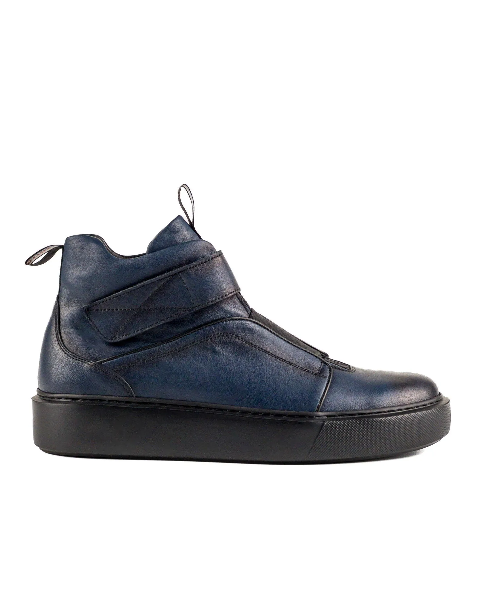 T-Uludag Navy Blue Genuine Leather Men's Sports Boots Sneaker