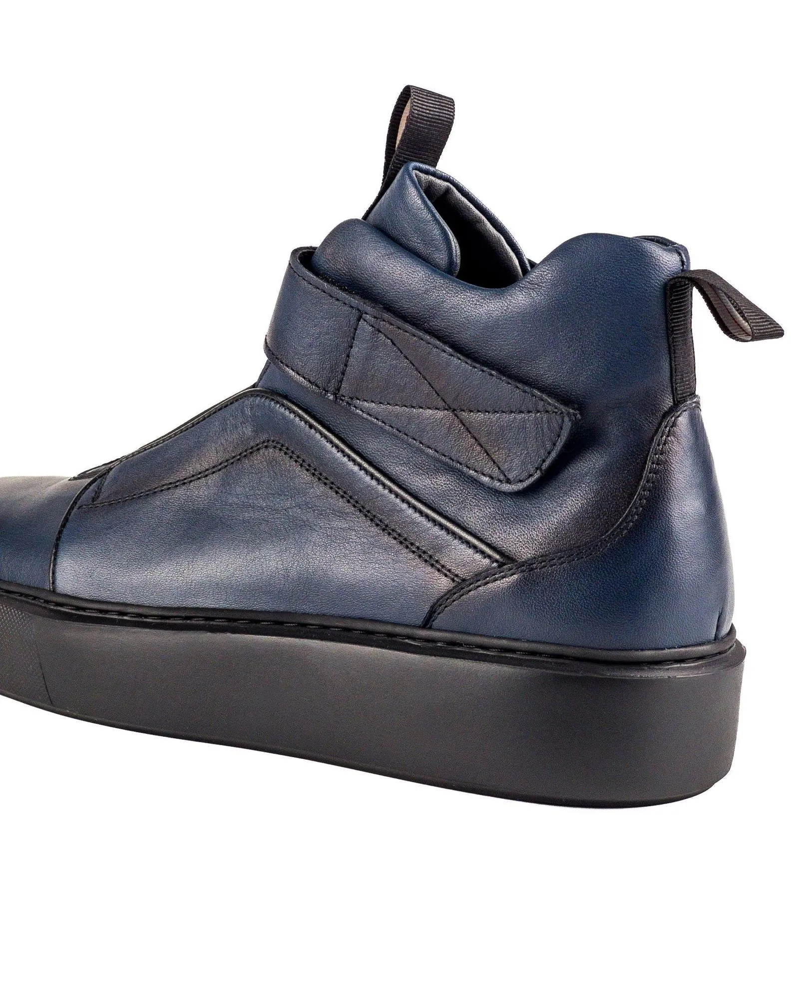 T-Uludag Navy Blue Genuine Leather Men's Sports Boots Sneaker