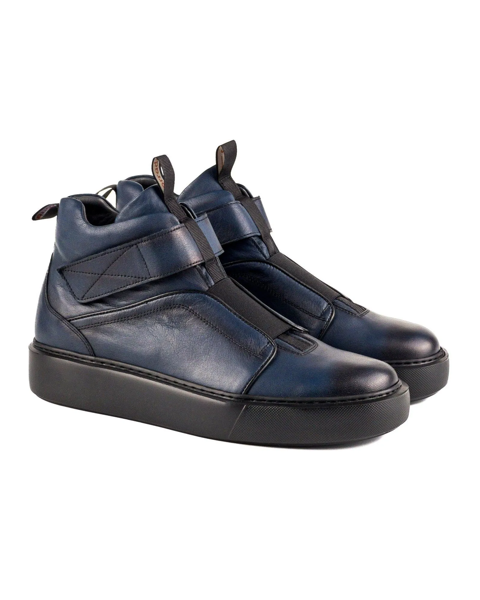 T-Uludag Navy Blue Genuine Leather Men's Sports Boots Sneaker