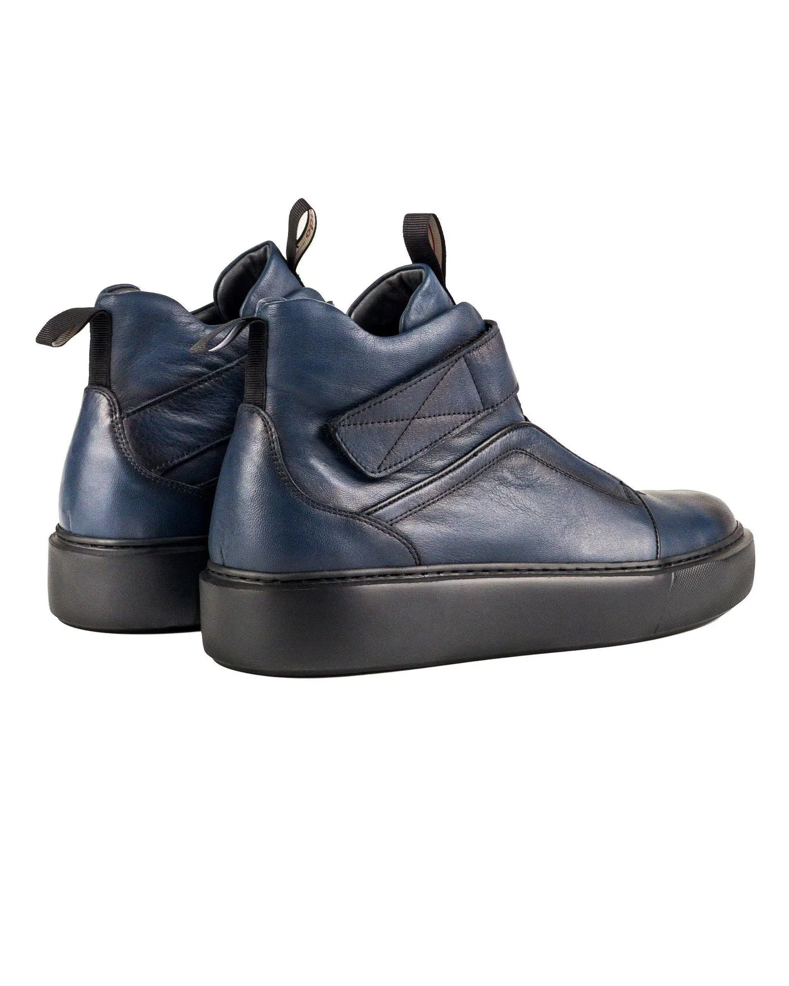 T-Uludag Navy Blue Genuine Leather Men's Sports Boots Sneaker
