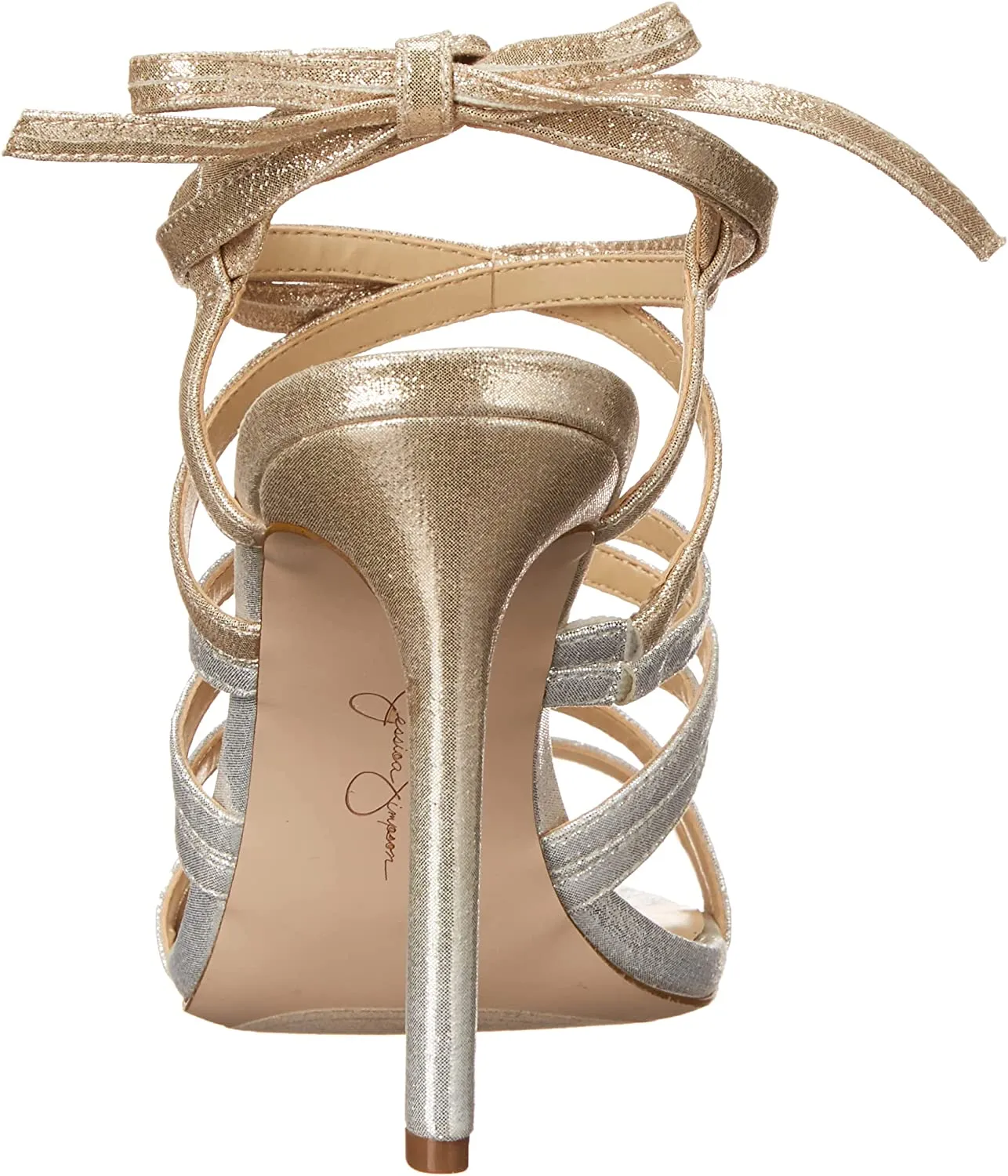Tie-up Jexilla Simpson Silver High Heeled Gold Jessica Intelligent Global shipping Sandals Stiletto Strappy