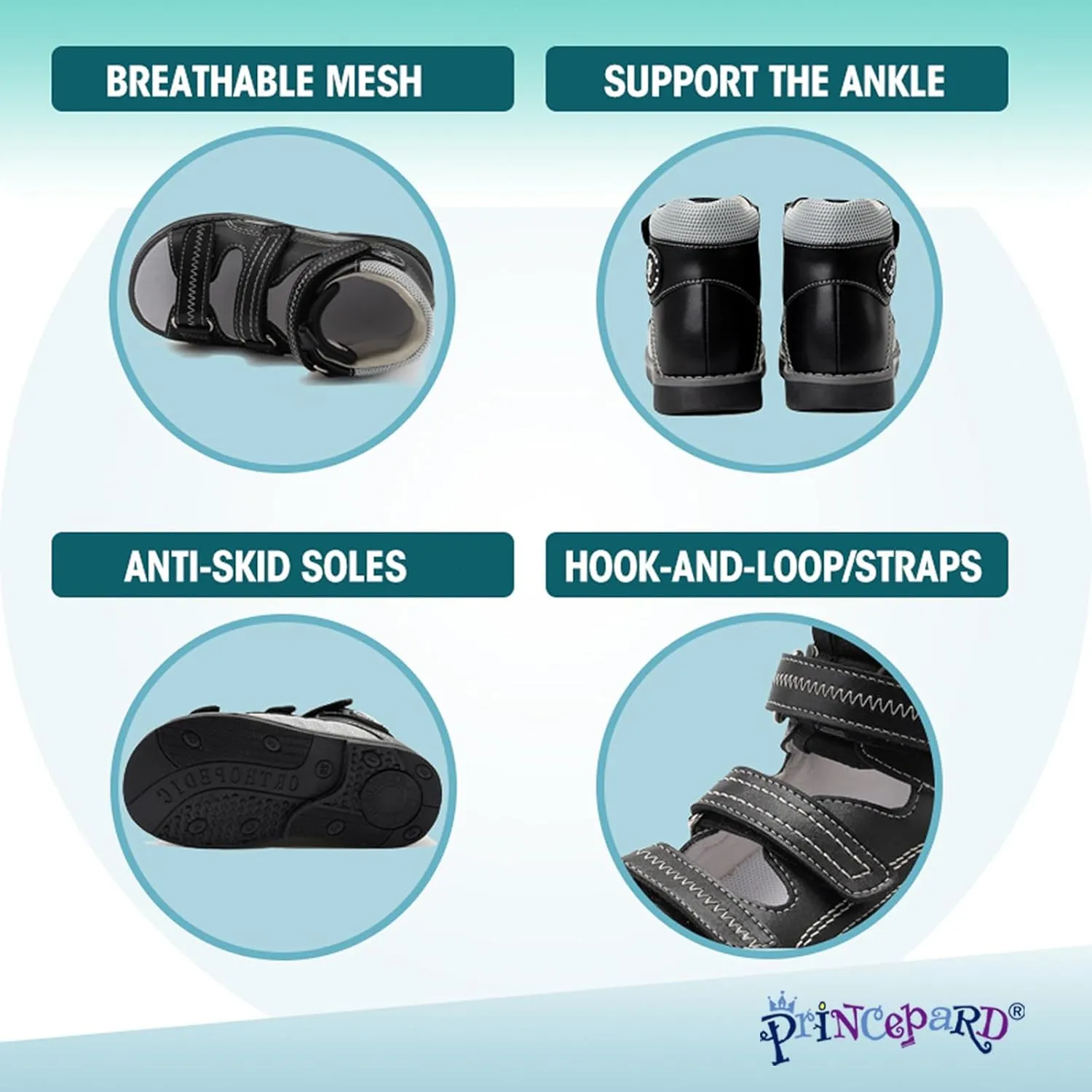 Toddlers Orthopedic Sandals with Ankle and Arch Support,High-top Supportive SMO Shoes for Kids