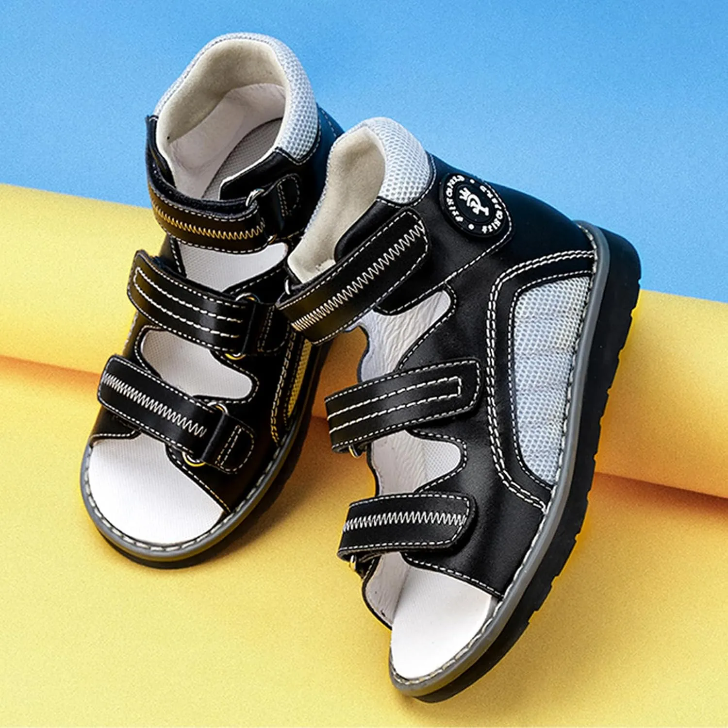 Toddlers Orthopedic Sandals with Ankle and Arch Support,High-top Supportive SMO Shoes for Kids