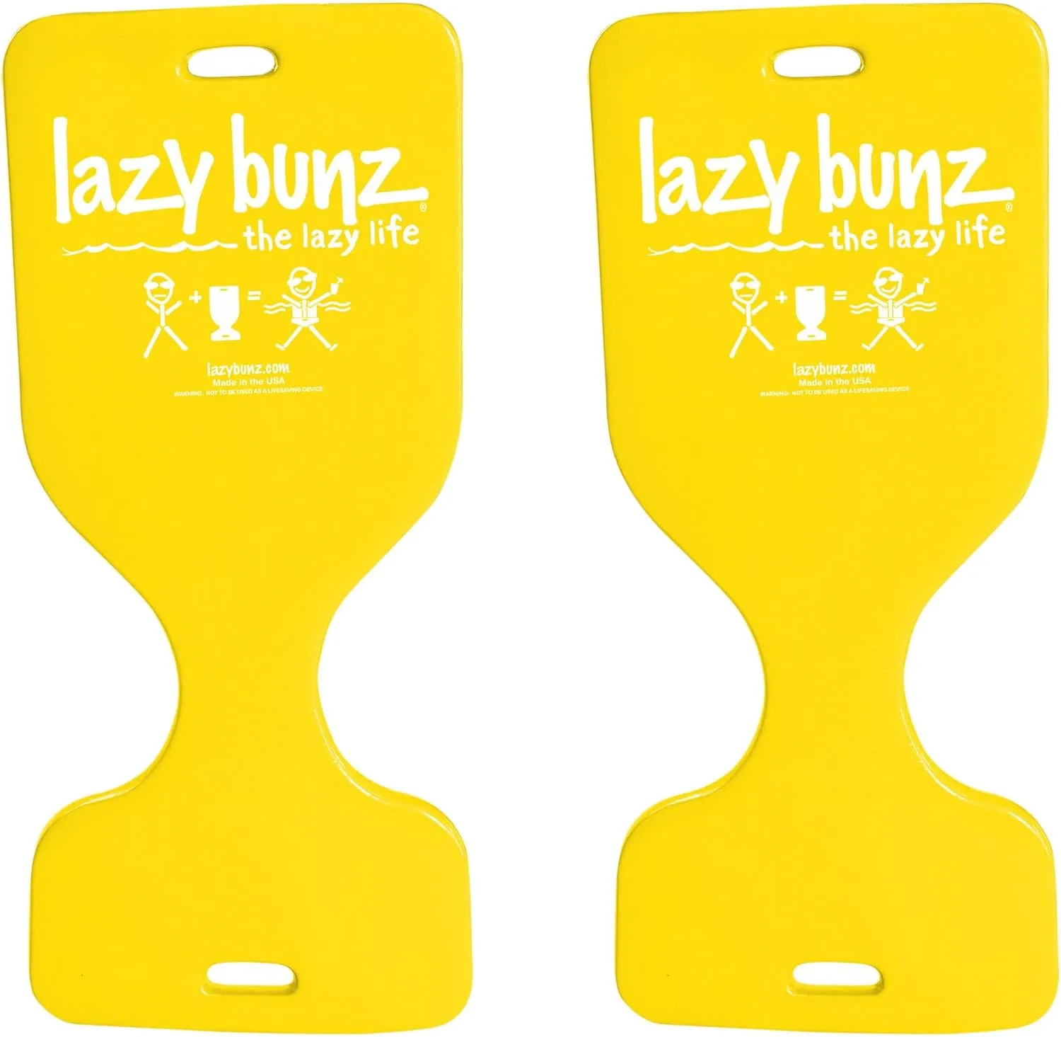 TRC Recreation Lazy Bunz Foam Water Saddle Pool Float, Lounger for Swimming Pool, Lake, River, and Beach Essentials, 2 Pack, Yellow