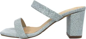 TruFox Womens Chunky Block Heels Square Open Toe heels Comfortable Two Strap Slip On Slides for Prom Wedding party Dress Shoes