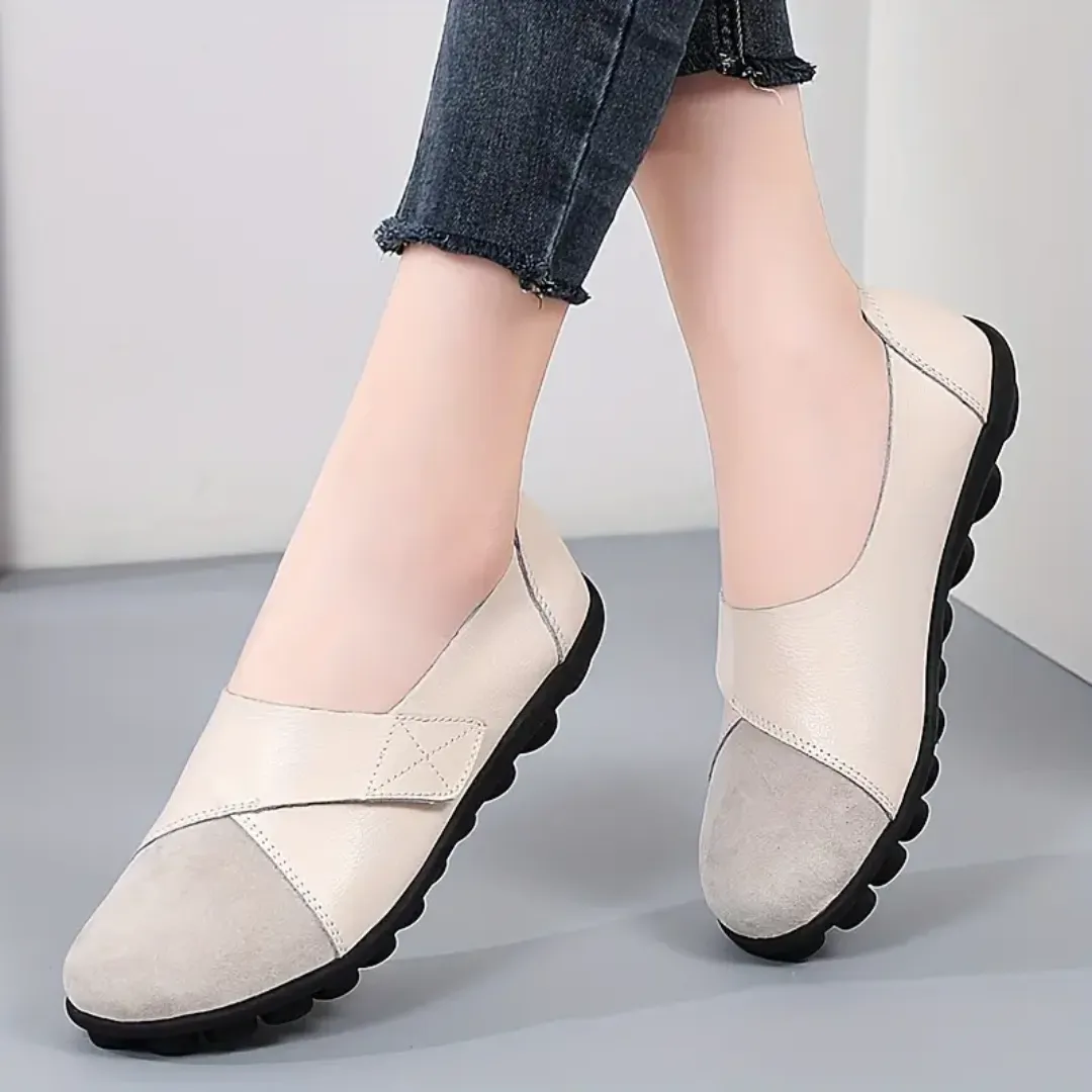 Uniqcomfy Wide Toe Box & Wide Size Leather Moccasin - Basic Colors