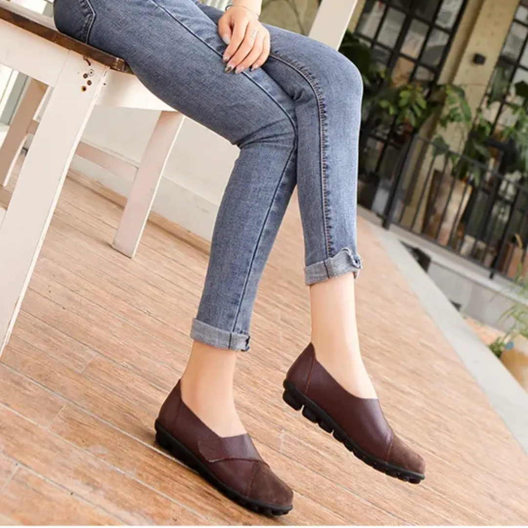 Uniqcomfy Wide Toe Box & Wide Size Leather Moccasin - Basic Colors