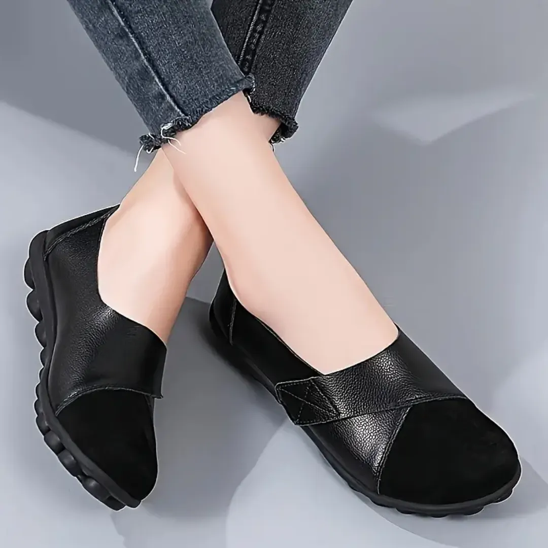 Uniqcomfy Wide Toe Box & Wide Size Leather Moccasin - Basic Colors