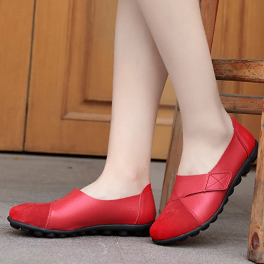 Uniqcomfy Wide Toe Box & Wide Size Leather Moccasin - Basic Colors