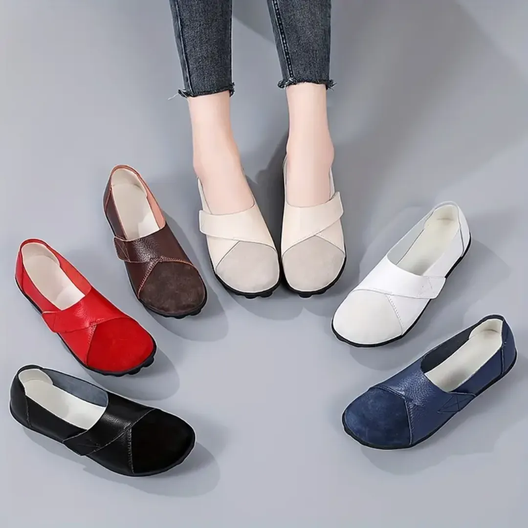 Uniqcomfy Wide Toe Box & Wide Size Leather Moccasin - Basic Colors