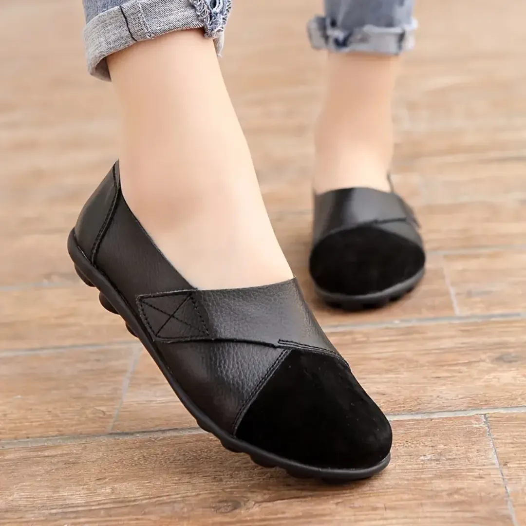Uniqcomfy Wide Toe Box & Wide Size Leather Moccasin - Basic Colors