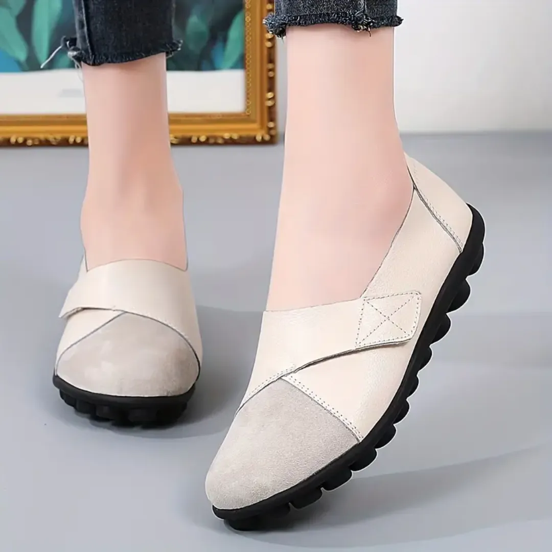 Uniqcomfy Wide Toe Box & Wide Size Leather Moccasin - Basic Colors