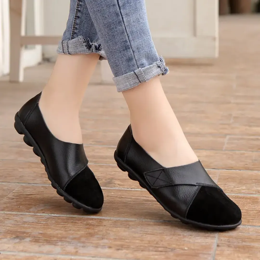 Uniqcomfy Wide Toe Box & Wide Size Leather Moccasin - Basic Colors
