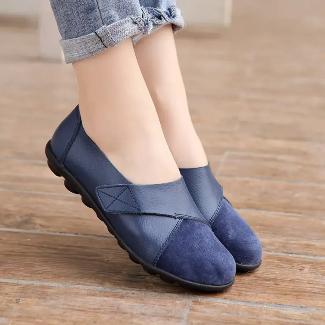 Uniqcomfy Wide Toe Box & Wide Size Leather Moccasin - Basic Colors