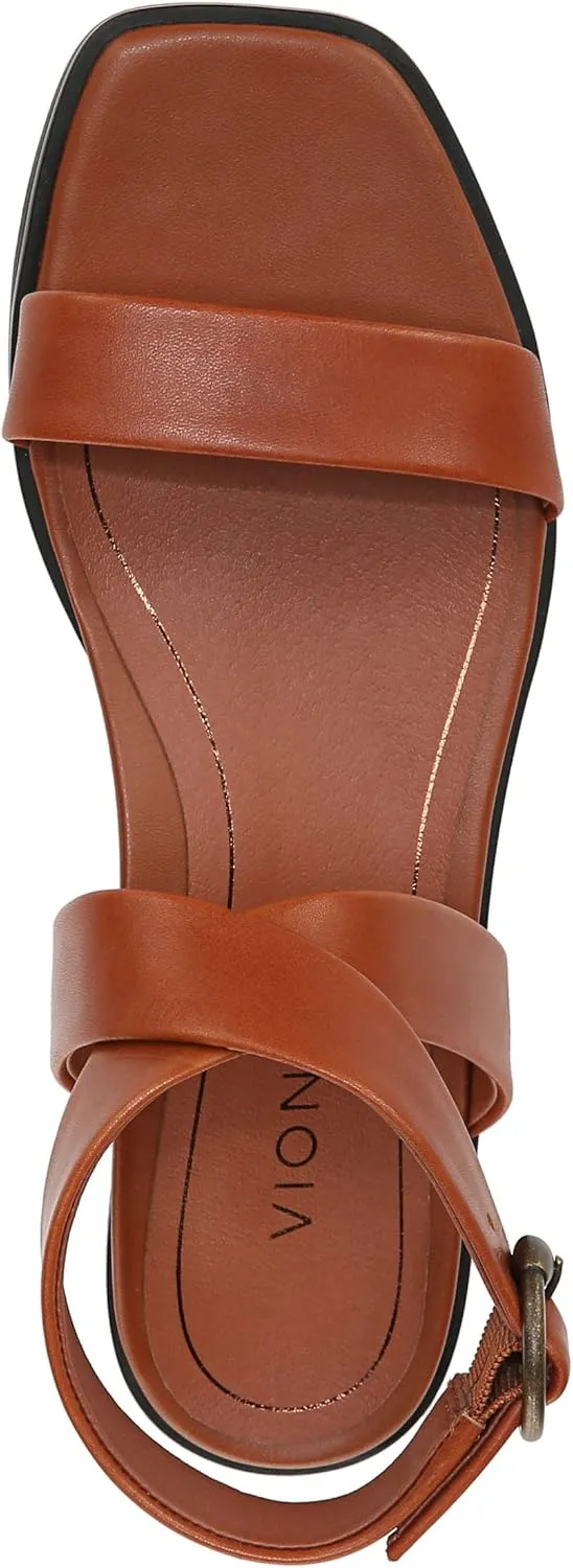Vionic Women's Poppy Anaya Fashion Flat Sandal- Supportive Active Adjustable Sandals That Includes an Orthotic Insole and Cushioned Outsole for Arch Support, Medium Fit, Sizes 5-11